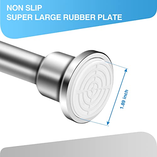 Chrsouly Shower Curtain Rod, 40-73 Inches Adjustable Shower Tension Rod, Never Rust Shower Rods For Bathroom, Premium Stainless Steel, Non-Slip Shower Curtain Rod Tension No Drill, Easy To Use, Silver #TOP4