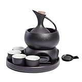 CVNIMV 8-teiliges Japanisches Keramik-Sake-Set, traditionelle chinesische Sake-Becher, inklusive 1...