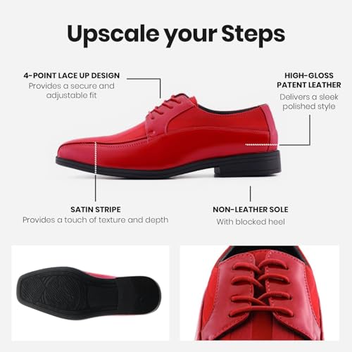 Image of Viotti 179, Casual Dress Oxford Shoes for Men, Satin Striped Lace-Ups, Men's Business Casual Leather & Satin Shoe, for All Formal Occasions