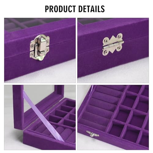 Image of Vicoter Rings Organizer Tray 7 Slots Velvet Jewelry Earring Storage Box