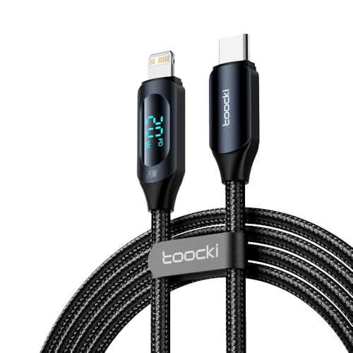 Image of INICIO Type C to iPhone 20W PD LED Display Cable 2m /6.6ft, USB C To iOS Light-ning 8 Pin Fast Charging Cord For iPhone 14 13 12 Pro Max 14 Plus SE 11 Pro XS XR iPad 9 8 7