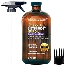 Essentially KateS Castor Oil Hair & Scalp Oil 4 Fl Oz Biotin, Argan & Rosehip Botanical Blend Moisturizes, Strengthens & Softens Hair