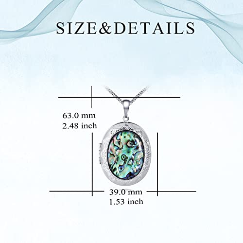 Oval Locket Necklace That Holds 2 Pictures Green Abalone Shell Locket Necklace Memorial Photo Locket Personalized Any Photo Healing Gift For Women Girls Christmas Graduation Day #TOP6