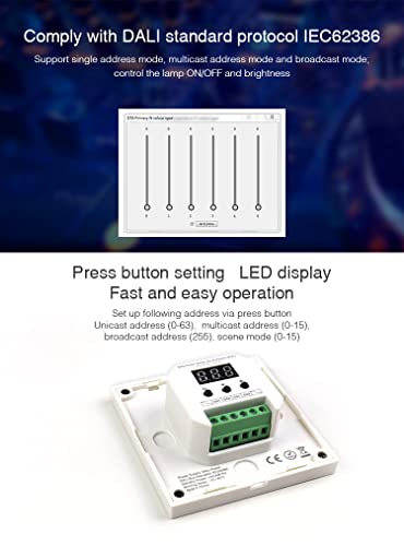 LIGHTEU, Milight Miboxer DALI Brightness dimming Panel with LED Display DP1S (DT6) - Image 3