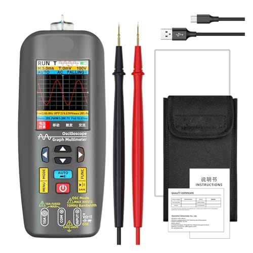 デジタルオシロスコープマルチメーターリアルタイムサンプリングレート48MSa/s True RMSハンドヘルド波形データストレージオシロスコープ(O1 grey)