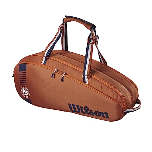 WILSON Bolsa para raquete de tênis Roland Garros Team – Pacote com 6 raquetes, argila/azul marinho