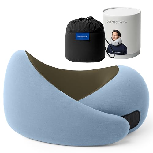 Image of Ostrichpillow Go Neck Pillow, Travel Pillows for Airplanes, Premium Memory Foam Travel Pillow, 360º Ergonomic Design, Asymmetrical Sides, Travel Bag Included, Washable Modal Cover