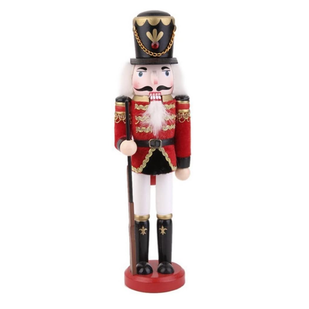 Soldat Casse-Noisette en bois de 30 cm comme ornement traditionnel pour sapin de Noël