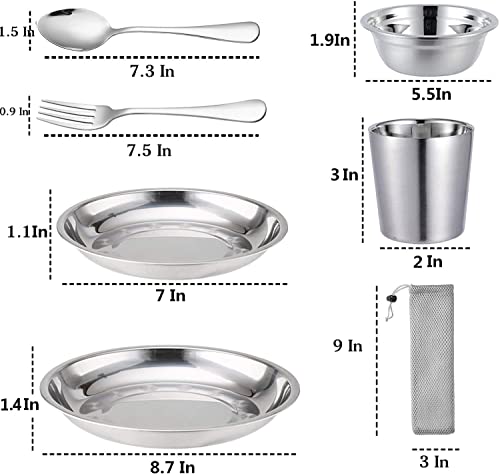 Set de Bowl de Acero Inoxidable Kit Pulido Juego de Platos de Acero Inoxidable miniatura 2