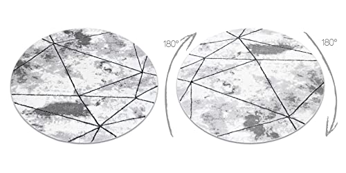 Tapis moderne cosy gris pour salon avec triangles géométriques structurels - 4