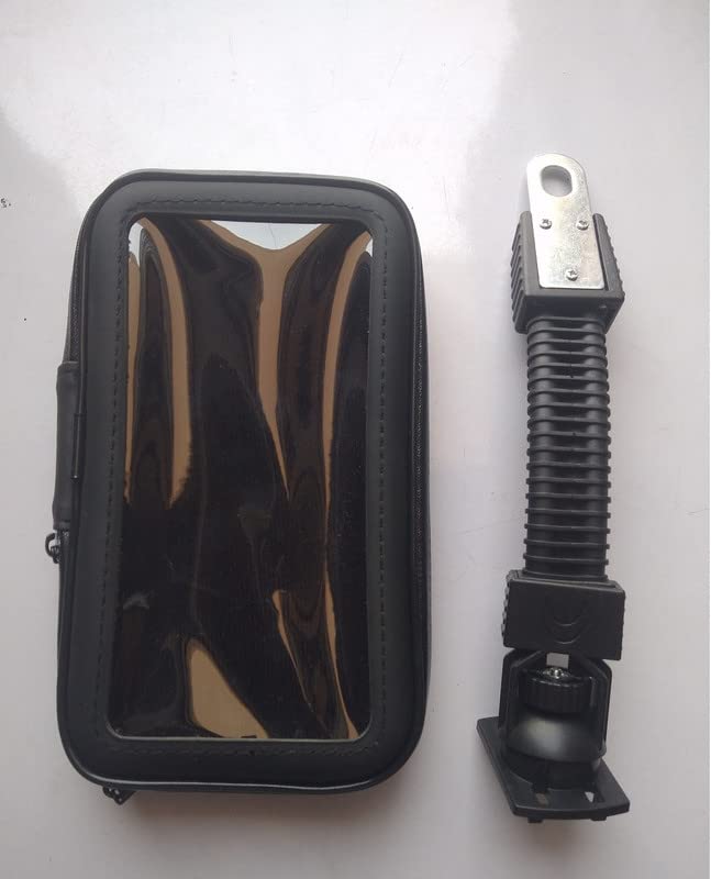 Scooty | Weather Resistant | Smartphone Mount| Waterproof Zip Pouch Case Cover | Frame Handlebar Bracket Bag Base | Scooty Mobile Holder | (Black) for Suzuki Access 125-picture-35