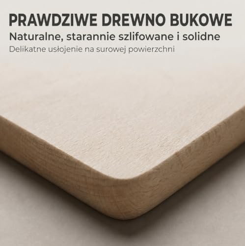 Deska Drewniana z Rączką 33x14 cm Bukowa - Deska do Krojenia Kuchenna Praktyczna i Wytrzymała PEEWIT