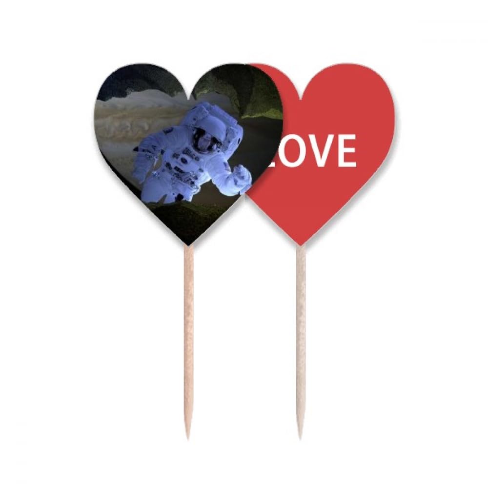 Drapeau Love Heart Cupcake Pick pour Décoration de Pâtisseries Romantiques