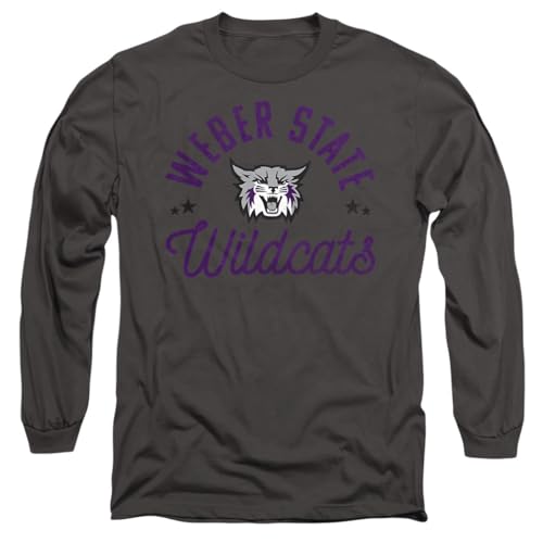 Weber State University Official Wildcats Unisex Adult Long-Sleeve T Shirt,Charcoal, 2X-Large