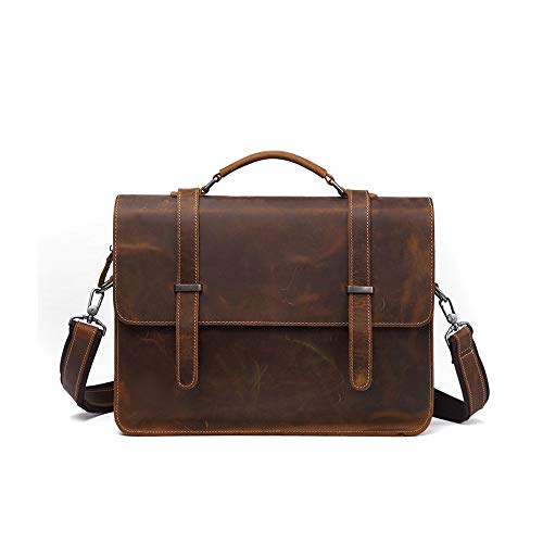 Wanderrucksack Retro Leder Herren Tasche Business Aktentasche Lässige Mode Herrenhandtasche Querschnitt Schulter 14 Zoll Computer Tasche