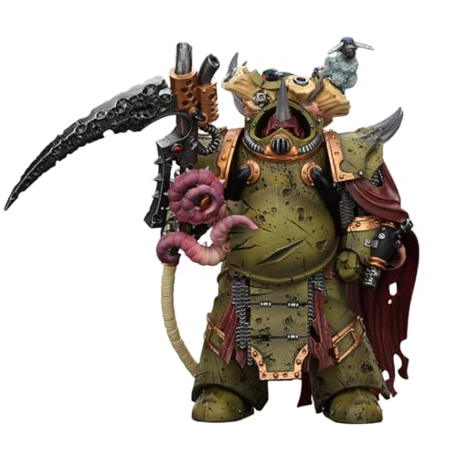 Image of JOYTOY Warhammer 40K 1:18 Action Figures Death Guard Deathshroud Terminator 2 with Manreaper and Plaguespurter Gauntlet Model Birthday Gifts JT02595