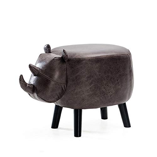 ZZP Modern Furniture Children Animal Stool Solid Wood Sofa Stool Cartoon Style Cattle Stool,D-pu