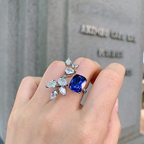 HCMA Anillo de Piedras Preciosas para Mujer Vintage 10 * 12 mm Paraiba Turmalina Esmeralda Rubí Anillo Inusual Fiesta Cóctel Regalo de joyería Fina Cover