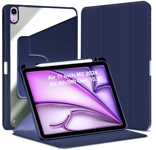 Protection iPad Air 11 M2 M3 rotative 360 avec porte-crayon et veille automatique