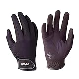 Hemobllo Reithandschuhe Mikrofaser l Schwarz Mit Touchscreenfunktion Verstellbar Für Reitausbildung Reitsport