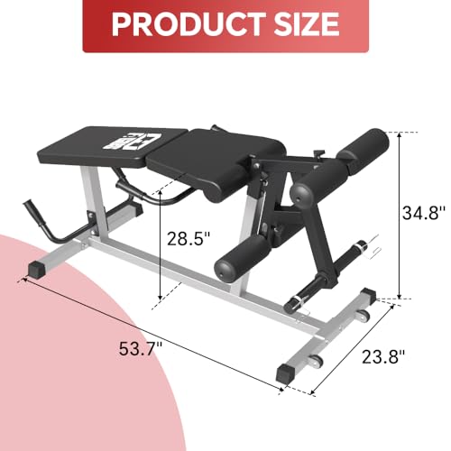 Image of Leg Extension and Leg Curl Machine,Seated Leg Extension and Lying Curl Machine for Home Gym,Leg Press Bench Fit for Both 1'' and 2'' Weight Plates