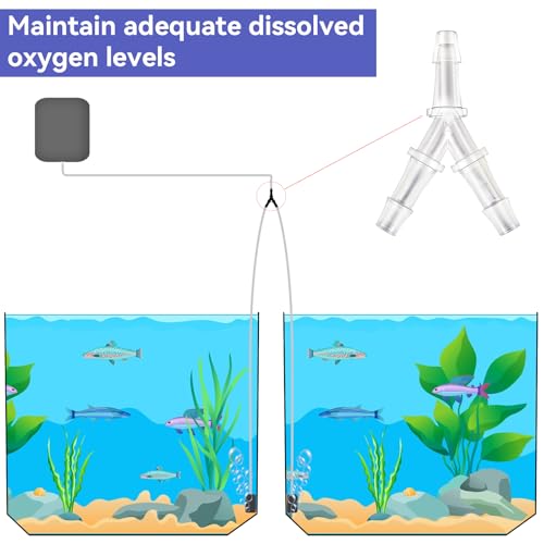 Image of Aquarium Air Pump Connectors, 4 Pcs Y-Shaped Aquarium Air Valve Plastic Barb Equal Y Tee Hose Pipe Connectors Anti-Shedding Fish Tank Adapters Splitter