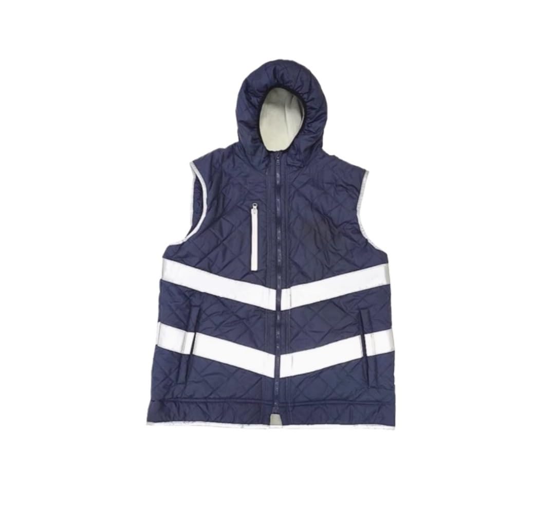 Warnweste， Sicherheitsweste for Damen, Reflektierend, for Den Verkehr, Herbst Und Winter, Warme Weste Mit Kapuze Reflektierendem
