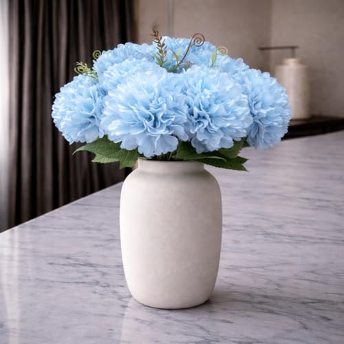 Image of Art Street Artificial Flower Bunch| Silk Blue Hydrangea Flower for Home| Bedroom, Living Room & Office Decoration |Christmas Day, New Year Set of 1 |11 Inch (Without Vase)