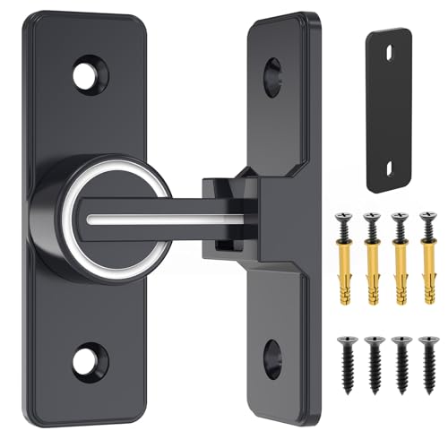 Image of Barn Door Lock Hardware, 90 Degree Heavy Duty Gate Latches Flip Latch Safety Door Bolt Latch Lock, Barn Sliding Door Latch Lock Suitable for Garden, Bathroom, Outdoor, Garage, Window