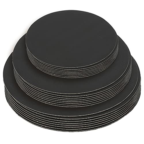 Qiqee Kuchenplatten, rund, 15,2 cm, 36 Packungen, runde Basis, lebensmittelechter Karton, Kuchenteller (3 Größen/12 Stück, dünner, aber stärker) Cover