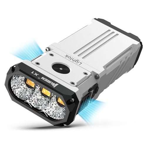 WUBEN X1 LED Taschenlampe 12000 Lumen, Extrem Helle TYPE C Wiederaufladbare EDC, 3 XHP 70.2 6000K Mit Holster, 7 Licht Modi Kühlung, Für Wandern Erkundung Camping Notfall