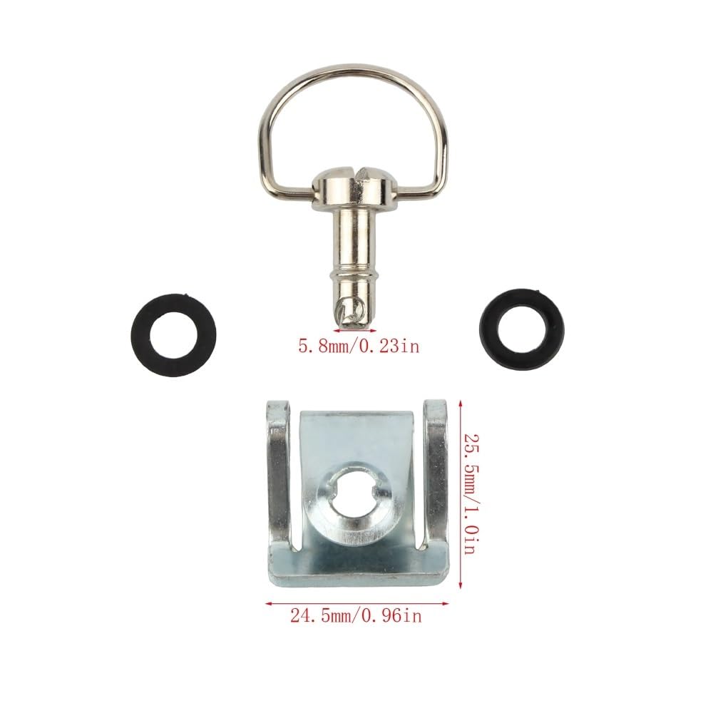 Viti a sgancio rapido da 17 mm Elementi di fissaggio con anello a D da 1/4 di pollice | Viti con anello a D a sgancio rapido da 1/4 di giro. for carene, fianchetti e carrozzerie di motociclette(Silver 10pcs)