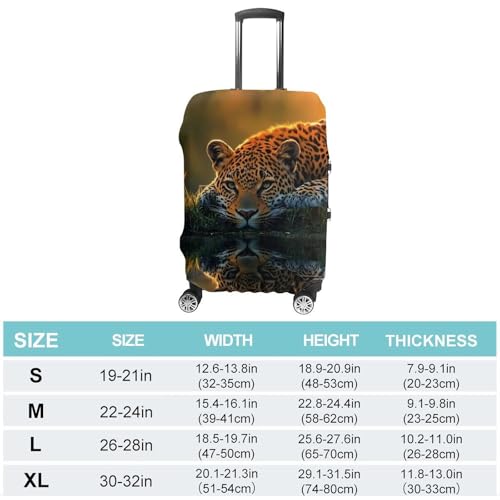 Leopard Reflection Unisex Luggage Cover Washable Travel Suitcase Case Elastic Baggage Protective Covers XL2