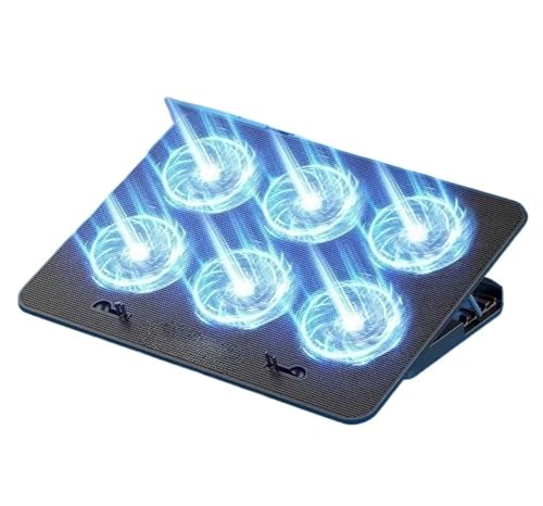 refrigerador para computadora portátil Enfriador de portátil para videojuegos de 13-18 pulgadas, seis ventiladores,almohadilla de refrigeración para portátil con luz LED Base Refrigeradora Portatil Ga