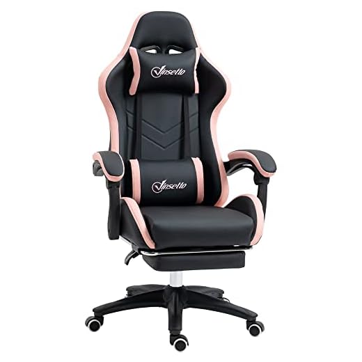 Vinsetto Silla Gaming Silla Gamer Racing de Cuero PU con Altura Ajustable Reclinable 135° Reposacabezas y Reposapiés Retráctil para Oficina Estudio 65x65x121-129 cm Negro