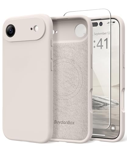 Image of Magnetic for iPhone Air Case, Compatible with MagSafe, [Full Camera Protection][Screen Protector] Silicone Shockproof Protective Phone Case for iPhone 17 Air 6.5 inch, Stone