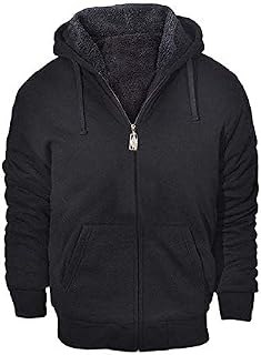 GEEK LIGHTING Mens Pull Zip Outdoor Warm Fleece Softshell Coat Hoodie Jacket Black