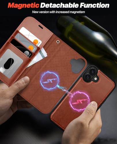 OCASE for iPhone 16 Case, Detachable 2 in 1 PU Leather Wallet Case with RFID Blocking, Wireless Charging, Card Holders - Image 3