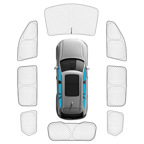 Image of KMF 8pcs Thicken Sun Shades for Jeep Grand Cherokee L(Three-Row) 2021-2026 Accessories (NOT for Grand Cherokee&Cherokee),Full Car Window Covers for Windshield Side Rear, UV Block and Blackout Camping