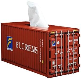 Decor Metal Container Shipping Tissue Box Cover (Large, Red)