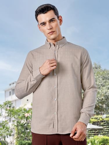 Image of Thomas Scott Men's | Solid | Long Sleeve | Polyster Blend | Casual | Button Down Collar | Shirts for Men