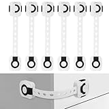 FYY Child Safety Cabinet Locks - Baby Proofing Child Safety Locks Strap, (6-Pack) 3M Adhesive Adjustable Door Latches for Cabinets and Drawers, Multi-Purpose for Furniture Toilet Seats Ovens, Black