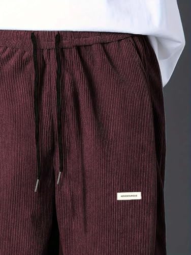 Image of KOTTY Men's Solid|Button|Wide|Loose fit|Corduroy Trousers & Pant for Men
