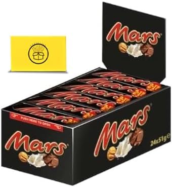Mars Chocolate Bars | 24 Bars of 51 g| Milk Chocolate | Bulk Gift Treat Office Box (1 Box (24 Bars))