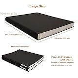 BenOpinion Large Thick Journal Notebook, Blank Papers, A4 8.4x11.4 inches, 416 Pages, Soft Faux Leather Cover Sketchbook for Writing Drawing (Black, Plain) - Image 2