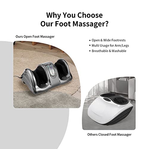 Image of Giantex Shiatsu Foot Massager Machine for Feet, Nerve Pain Therapy Spa Gift Deep Kneading Rolling Massage for Leg Calf Ankle, Electric Shiatsu Foot Massager w /Remote, 4 Modes, Gray