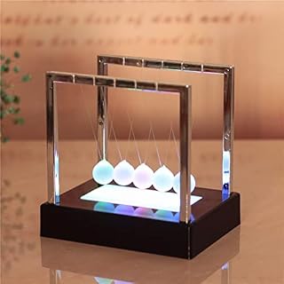 Led Light Up Newtons Cradle Balance Ball Kinetic Energy Multi Color Home Office Science Toy Home Decoration Art Work Birthday Gift