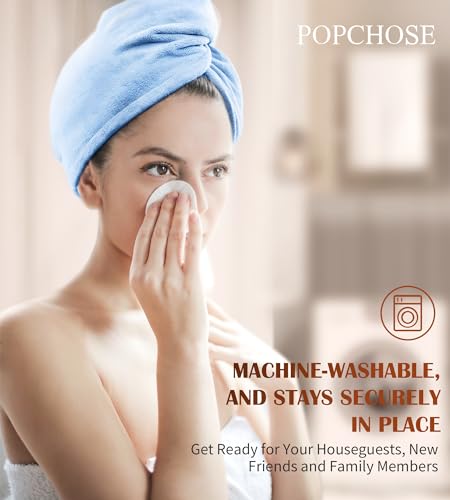 POPCHOSE Microfiber Hair Towel Wrap, Ultra Absorbent, Fast Drying, No Frizz, Soft, Lightweight, Durable, Easy to Use, Lifetime Service