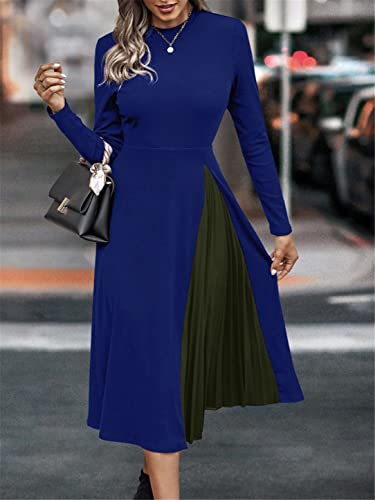 Robe de soirée plissée manches longues pour affiner la silhouette - 7
