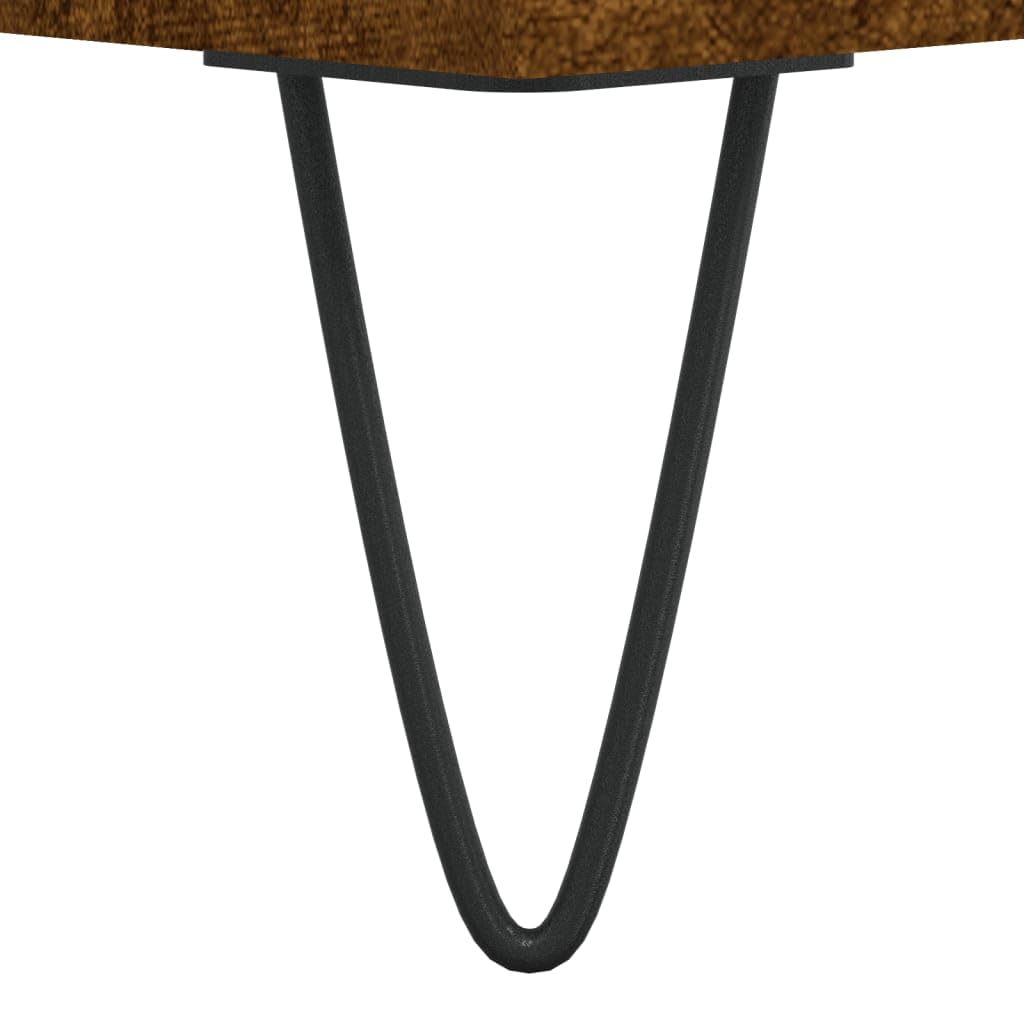 Armadio per dischi in rovere affumicato, scaffale per dischi in vinile, con gambe in metallo, stile retrò, 84,5 x 38 x 89 cm
